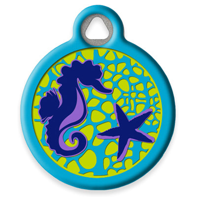 Pet ID Tag from LupinePet by Dog Tag Art - Sea Ponies Design