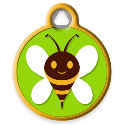 Pet ID Tag from LupinePet by Dog Tag Art - Green Bees Design