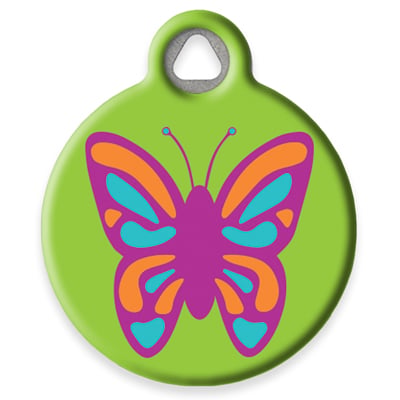 Pet ID Tag from LupinePet by Dog Tag Art - Butterfly Design