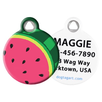 Front and Back of Dog Tag Art Pet ID Tag