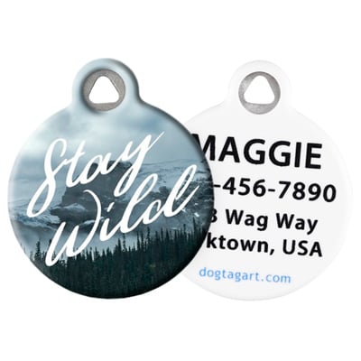 
                    
                      LupinePet Stay Wild Pet ID Tag by Dog Tag Art - front and back
                    
                  