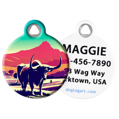 
                    
                      LupinePet Texas Longhorn Pet ID Tag by Dog Tag Art - front and back
                    
                  