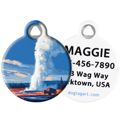 
                    
                      LupinePet Yellowstone Pet ID Tag by Dog Tag Art - front and back
                    
                  