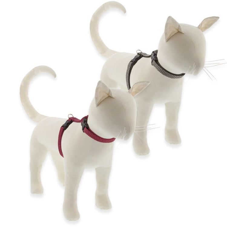 H-Style Cat Harness made from Recycled Materials by LupinePet in Eco Earth Tone Color