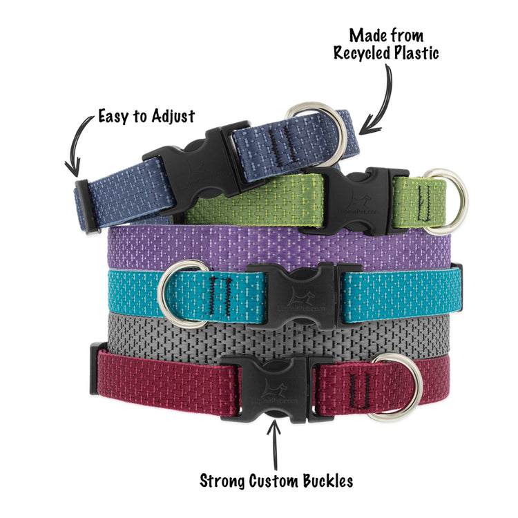
                    
                      Dog Collar in LupinePet Eco Charcoal. Made from recycled plastic bottles. 
                    
                  
