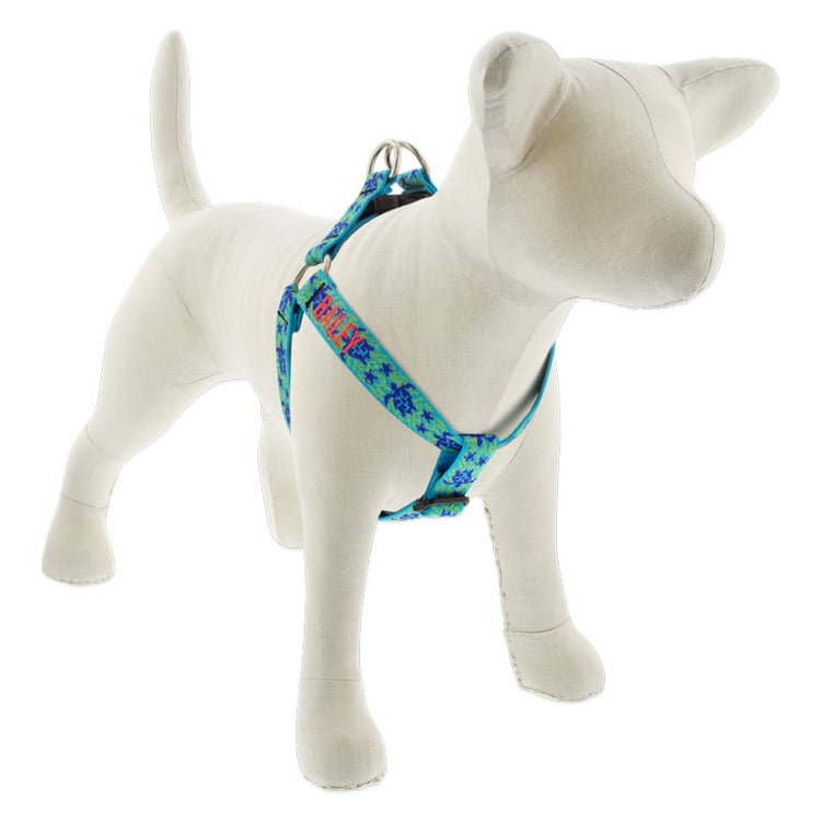 
                    
                      Turtle Reef Step In Dog Harness with Personalization from Lupine Pet - Close-up
                    
                  