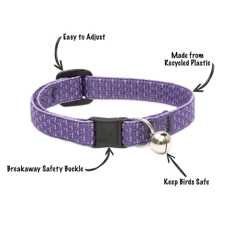 
                    
                      LupinePet adjustable breakaway safety cat collar in Eco Lilac.
                    
                  