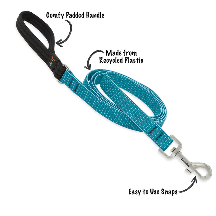 
                    
                      Eco friendly dog leash in Tropical Sea from LupinePet's Eco Recycled Collection. Made from Recycled Plastic Bottles. 
                    
                  