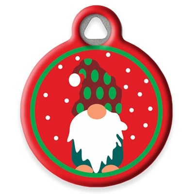 Pet ID Tag from LupinePet by Dog Tag Art - Large Silver Plated Gnomes Design