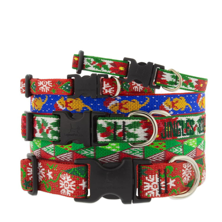 Holiday dog collars in assorted designs for our Holiday Collection from LupinePet
