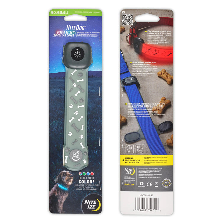 NiteDog Rechargeable DISC-O SELECT LED & reflective Collar Cover by NiteIze®