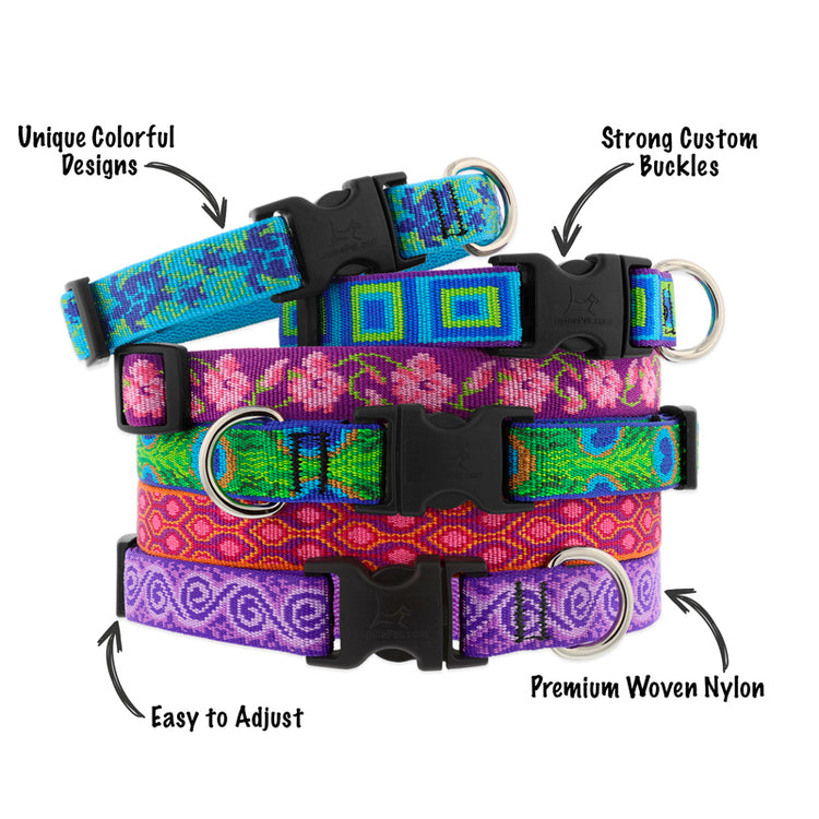 Lupine Pet dog collar in Original Designs Plum Blossom 