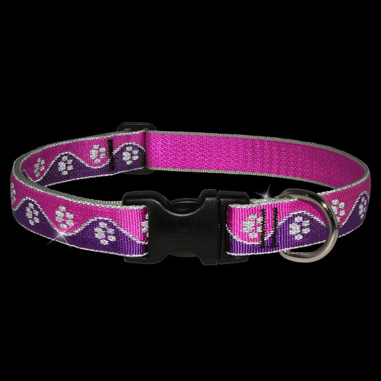 
                    
                      Reflective Dog Collar 1" wide Pink Paws for Medium
                    
                  