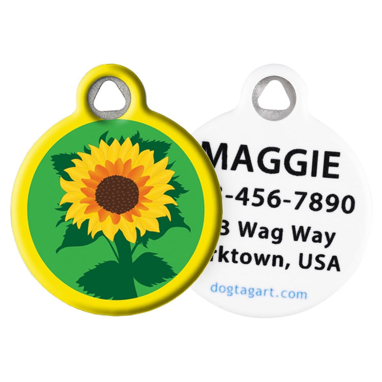 
                    
                      LupinePet Sunflowers Pet ID Tag by Dog Tag Art front and back
                    
                  