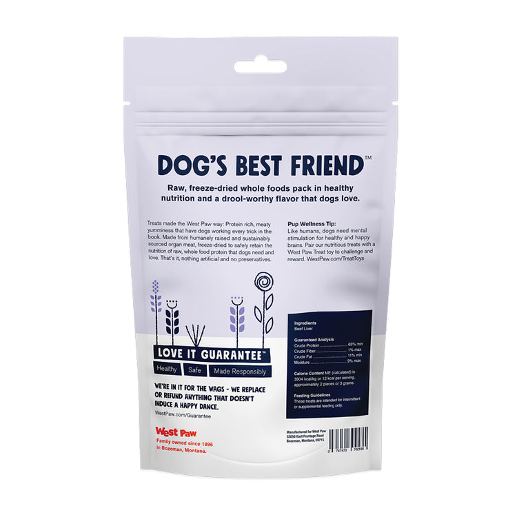 Freeze-Dried Beef Liver Dog Treats from LupinePet by West Paw - back