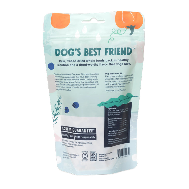 Freeze-Dried Duck Superfood Dog Treats from LupinePet by West Paw - back
