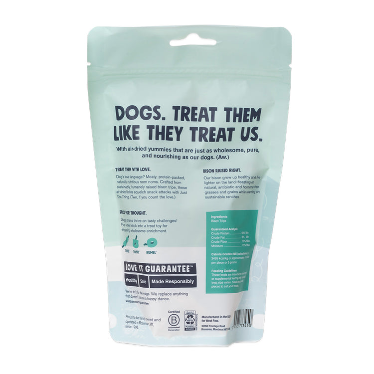 Air-Dried Bison Tripe Dog Treats from LupinePet by West Paw - back